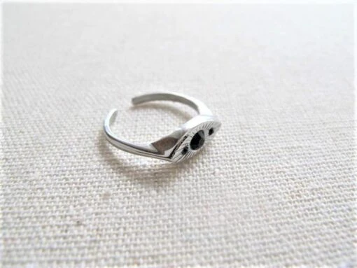 Edelstahlring Schwarzes Auge Expresslieferung -Mode Dessous Geschäft anillo acero inoxidable ojo negro envio express pasarelle 302278