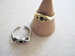 Edelstahlring Schwarzes Auge Expresslieferung -Mode Dessous Geschäft anillo acero inoxidable ojo negro envio express pasarelle 422224