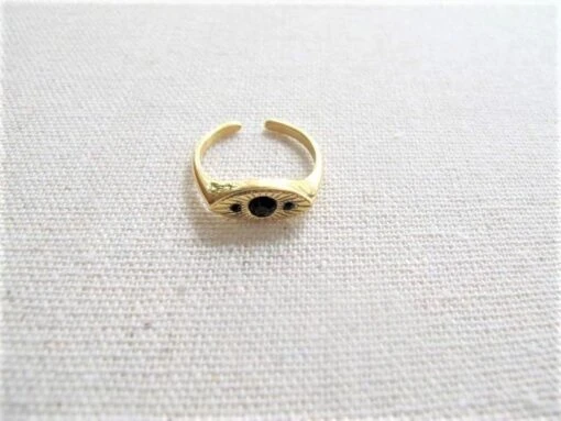 Edelstahlring Schwarzes Auge Expresslieferung -Mode Dessous Geschäft anillo acero inoxidable ojo negro envio express pasarelle 804829