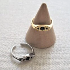 Edelstahlring Schwarzes Auge Expresslieferung -Mode Dessous Geschäft anillo acero inoxidable ojo negro envio express pasarelle 808259