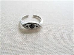 Edelstahlring Schwarzes Auge Expresslieferung -Mode Dessous Geschäft anillo acero inoxidable ojo negro envio express pasarelle 933629