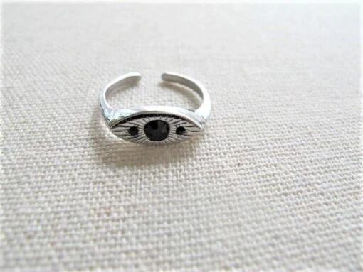 Edelstahlring Schwarzes Auge Expresslieferung -Mode Dessous Geschäft anillo acero inoxidable ojo negro envio express pasarelle 933629