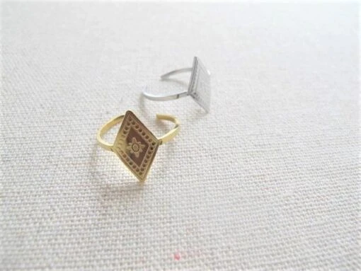 Edelstahl Rhombus Ring Expressversand -Mode Dessous Geschäft anillo acero inoxidable rombo envio express pasarelle 303537