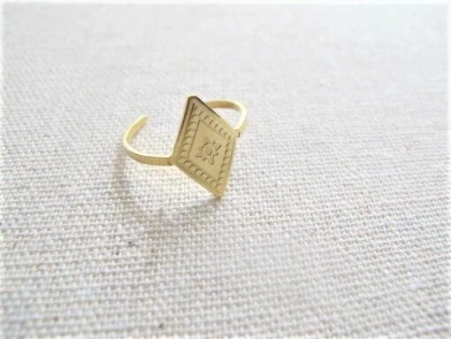 Edelstahl Rhombus Ring Expressversand -Mode Dessous Geschäft anillo acero inoxidable rombo envio express pasarelle 466691