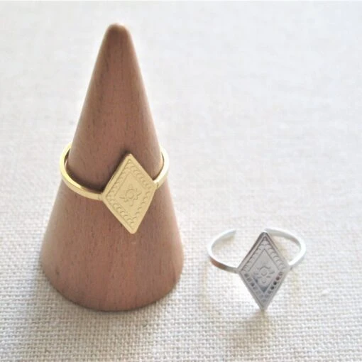 Edelstahl Rhombus Ring Expressversand -Mode Dessous Geschäft anillo acero inoxidable rombo envio express pasarelle 514899 scaled