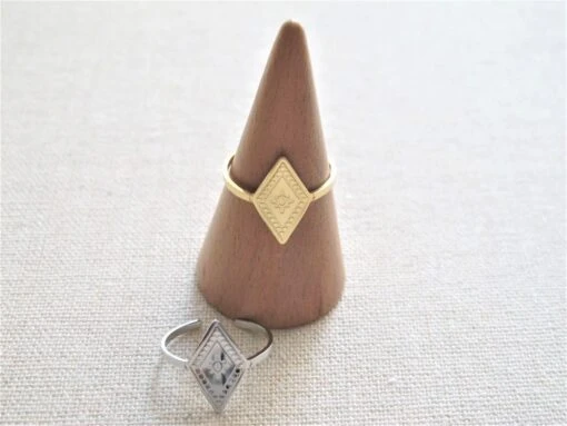 Edelstahl Rhombus Ring Expressversand -Mode Dessous Geschäft anillo acero inoxidable rombo envio express pasarelle 559487 scaled