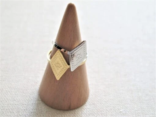 Edelstahl Rhombus Ring Expressversand -Mode Dessous Geschäft anillo acero inoxidable rombo envio express pasarelle 581918 scaled