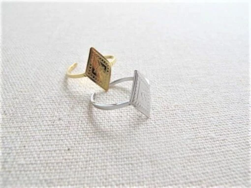 Edelstahl Rhombus Ring Expressversand -Mode Dessous Geschäft anillo acero inoxidable rombo envio express pasarelle 788462