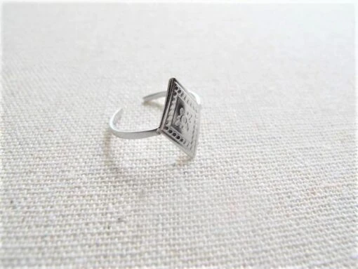 Edelstahl Rhombus Ring Expressversand -Mode Dessous Geschäft anillo acero inoxidable rombo envio express pasarelle 955423