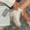 Beigefarbene Obidos-Stiefeletten -Mode Dessous Geschäft arvulakia astragalou 54217 vczw