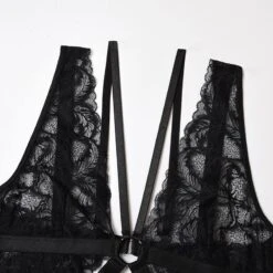 Rauten-Bodysuit Aus Spitze -Mode Dessous Geschäft body encaje romb pasarelle 6