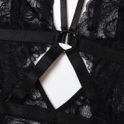 Rauten-Bodysuit Aus Spitze -Mode Dessous Geschäft body encaje romb pasarelle 7