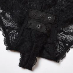 Rauten-Bodysuit Aus Spitze -Mode Dessous Geschäft body encaje romb pasarelle 9