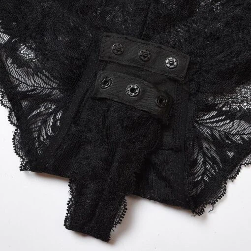 Rauten-Bodysuit Aus Spitze -Mode Dessous Geschäft body encaje romb pasarelle 9