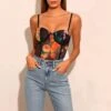 Geblümter Bodysuit -Mode Dessous Geschäft body floral pasarelle 1