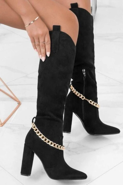 Italien Kettenstiefel Schwarz -Mode Dessous Geschäft botas cadena italia negro pasarelle c35d2d91 7cf4 48a1 8752 c01accd1960e