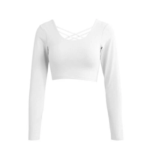 Cross-over-Sport-T-Shirt -Mode Dessous Geschäft camiseta de deporte cruzada pasarelle blanco l 630223