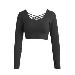 Cross-over-Sport-T-Shirt -Mode Dessous Geschäft camiseta de deporte cruzada pasarelle negro l 798718