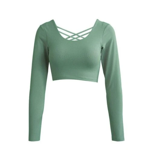 Cross-over-Sport-T-Shirt -Mode Dessous Geschäft camiseta de deporte cruzada pasarelle verde l 507492