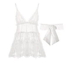 Nachthemd Karine -Mode Dessous Geschäft camison karine pasarelle blanco one size 304831