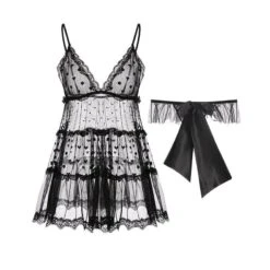 Nachthemd Karine -Mode Dessous Geschäft camison karine pasarelle negro one size 527816