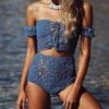 Besticktes Set Zina -Mode Dessous Geschäft conjunto bordado zina pasarelle azul s 537230