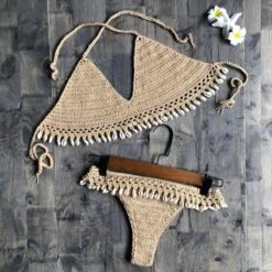 Concha Bikini-Set -Mode Dessous Geschäft conjunto de bikini concha pasarelle khaki s 331022