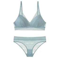 Weißes Dessous-Set -Mode Dessous Geschäft conjunto lenceria blanca pasarelle verde claro l 660693