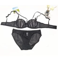 Font-Dessous-Set -Mode Dessous Geschäft conjunto lenceria font pasarelle negro 70b 173472