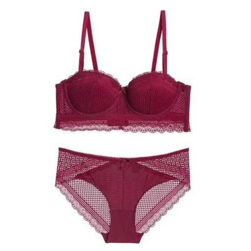 Rose Dessous-Set -Mode Dessous Geschäft conjunto lenceria rose pasarelle burgundy 70a 908762