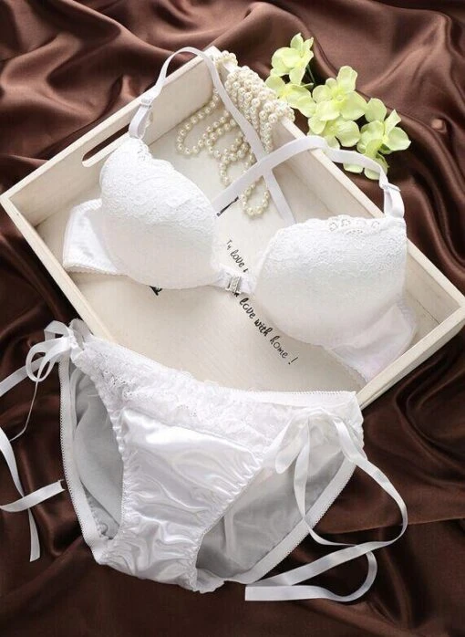 Satin-Dessous-Set -Mode Dessous Geschäft conjunto lencero saten pasarelle 5