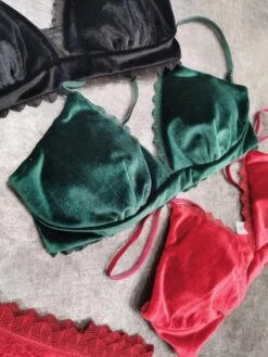 Samt-Set -Mode Dessous Geschäft conjunto velvet pasarelle 4