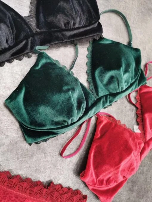 Samt-Set -Mode Dessous Geschäft conjunto velvet pasarelle 4