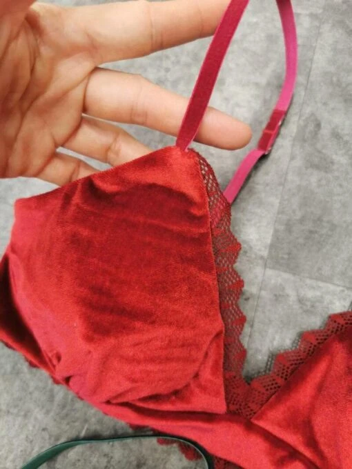 Samt-Set -Mode Dessous Geschäft conjunto velvet pasarelle 6