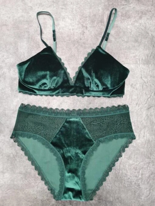 Samt-Set -Mode Dessous Geschäft conjunto velvet pasarelle 7