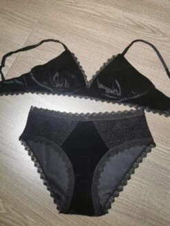 Samt-Set -Mode Dessous Geschäft conjunto velvet pasarelle 9