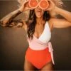 Kykladen Badeanzug Orange -Mode Dessous Geschäft efef