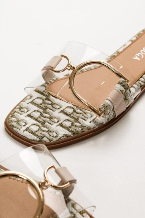 Santa Monica Sandale Schwarz -Mode Dessous Geschäft flat sandalia me diafaneia diakosmitiki toka 63215 lmiz