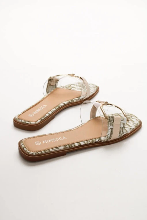 Santa Monica Sandale Schwarz -Mode Dessous Geschäft flat sandalia me diafaneia diakosmitiki toka 63215