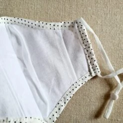 Weiße Gepunktete Maske -Mode Dessous Geschäft mascarilla lunares blanco pasarelle 419026