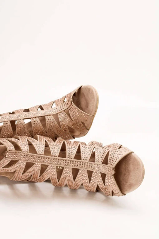 Jordan Sandale Beige -Mode Dessous Geschäft pedila mpotakia peep toe me fermouar 64161