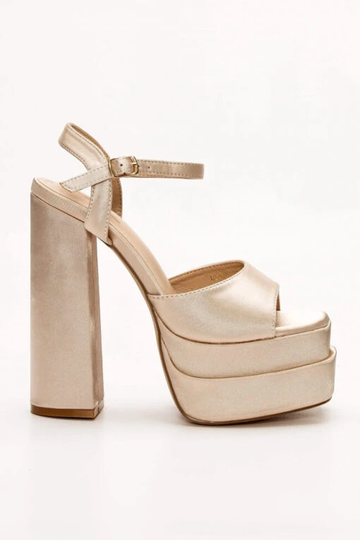 Milan Beige Hohe Sandale -Mode Dessous Geschäft pedila saten me mpareta fiapa 62561 4dj8