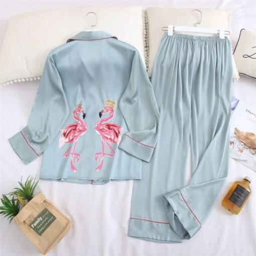 Flamingo-Pyjama -Mode Dessous Geschäft pijama de flamencos pasarelle 507483