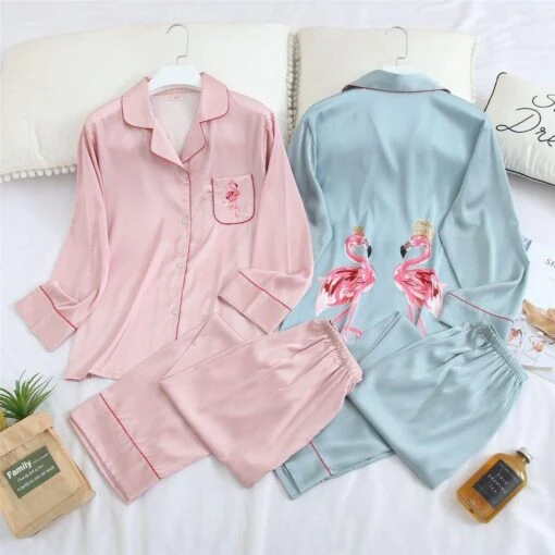 Flamingo-Pyjama -Mode Dessous Geschäft pijama de flamencos pasarelle 636759