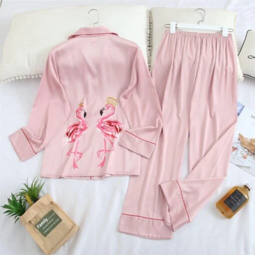 Flamingo-Pyjama -Mode Dessous Geschäft pijama de flamencos pasarelle rosa l 471531