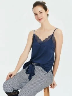 Gestreifter Pyjama -Mode Dessous Geschäft pijama de rayas pasarelle 604719