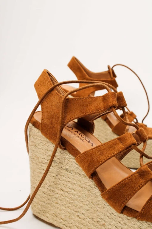 Albanische Sandalen Aus Braunem Leder -Mode Dessous Geschäft platformes espantrigies lace up 62999 ketg