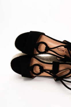 Deia Hohe Keilsandale Schwarz -Mode Dessous Geschäft platformes espantrigies lace up me diakosmitiko kr 66563 4lg1