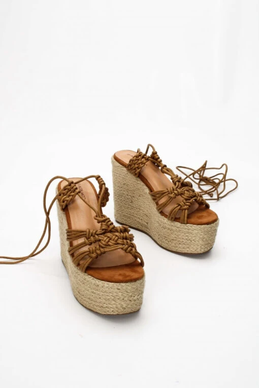 Keilsandale Kolumbien -Mode Dessous Geschäft platformes espantrigies lace up me plekto sxedio 62431 v940
