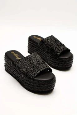 Keilsandale Tunez Schwarz -Mode Dessous Geschäft platformes espantrigies me psatha 64483 y0g7